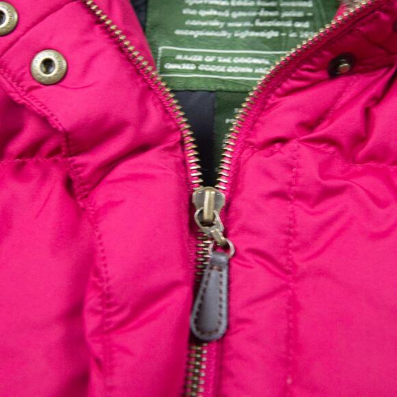 Eddie Bauer Womens Quilted Burgundy Red Goose Down Faux Fur Collar Vest M - Picture 8 of 10